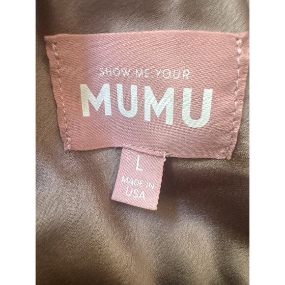 NWOT Show Me Your Mumu Large Taylor Tube Maxi Dress Dune Luxe Satin - Picture 4 of 16